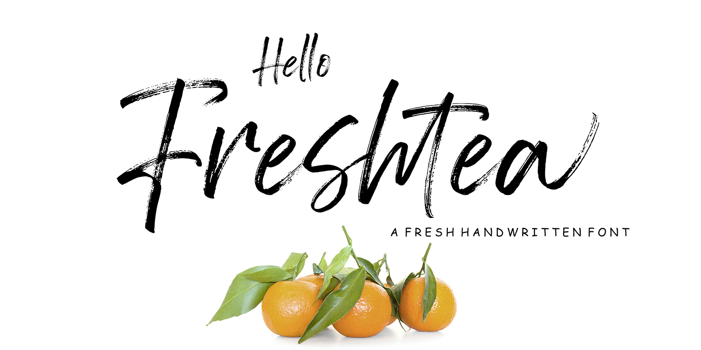 Beispiel einer Hello Freshtea Brush-Schriftart